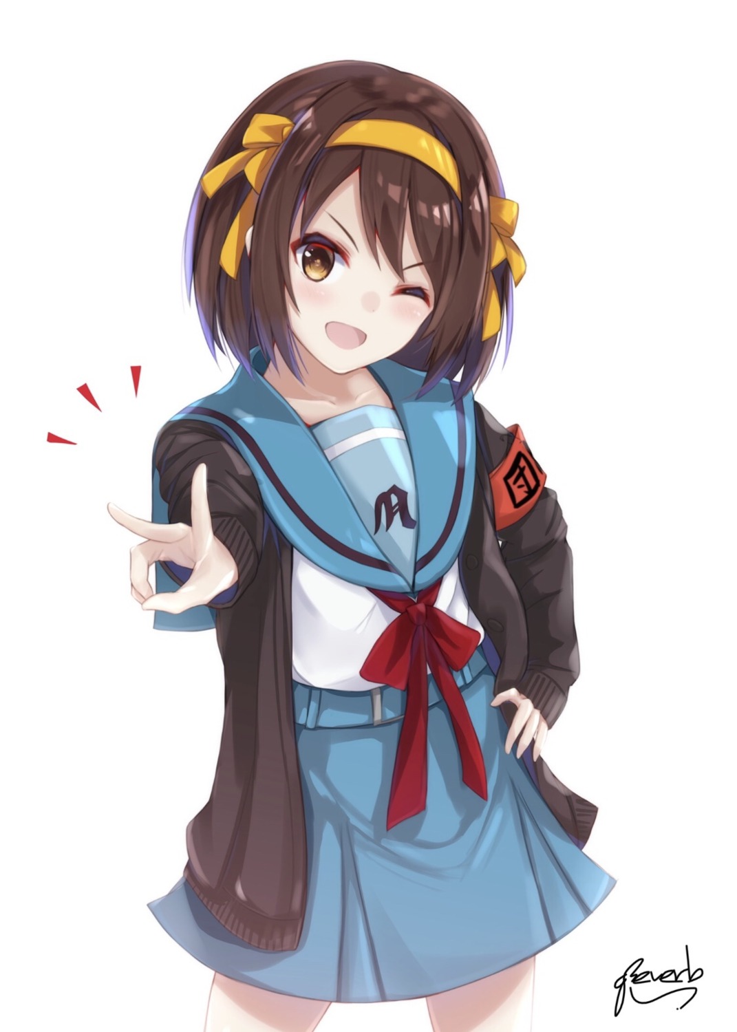 bee_doushi seifuku suzumiya_haruhi suzumiya_haruhi_no_yuuutsu sweater