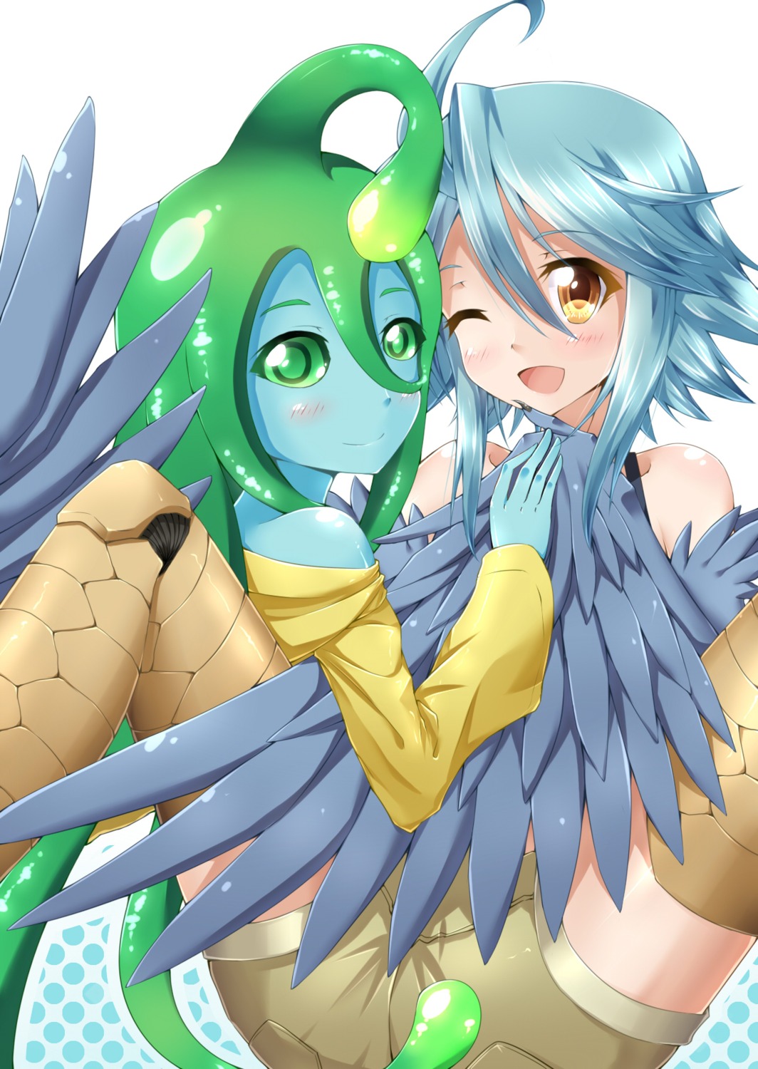 monster_girl monster_musume_no_iru_nichijou papi shun_no_shun suu_(monster_musume) wings