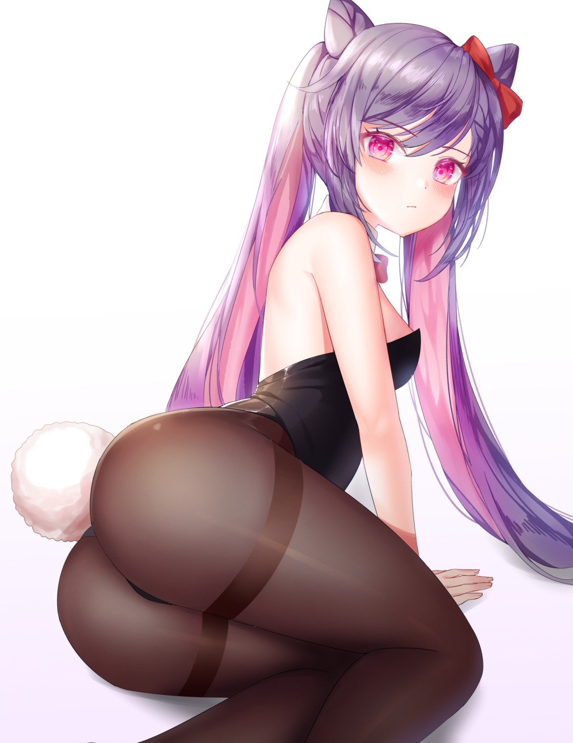 ass bindong bunny_girl genshin_impact keqing no_bra pantyhose tail