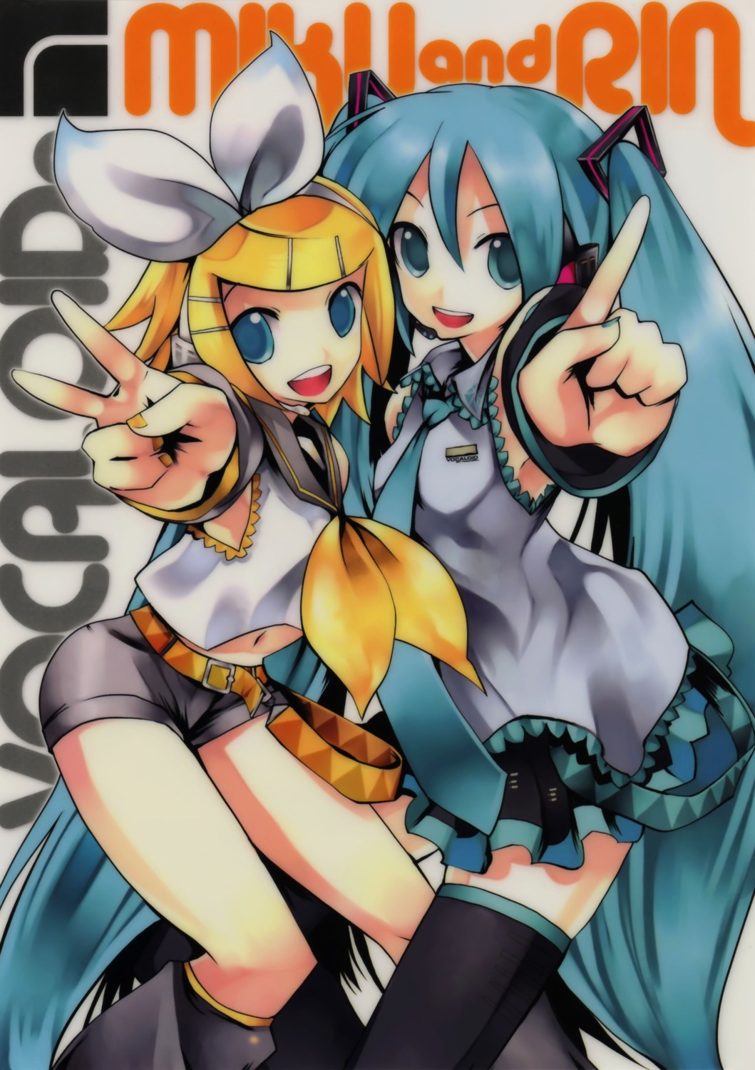 hatsune_miku kagamine_rin kei thighhighs vocaloid