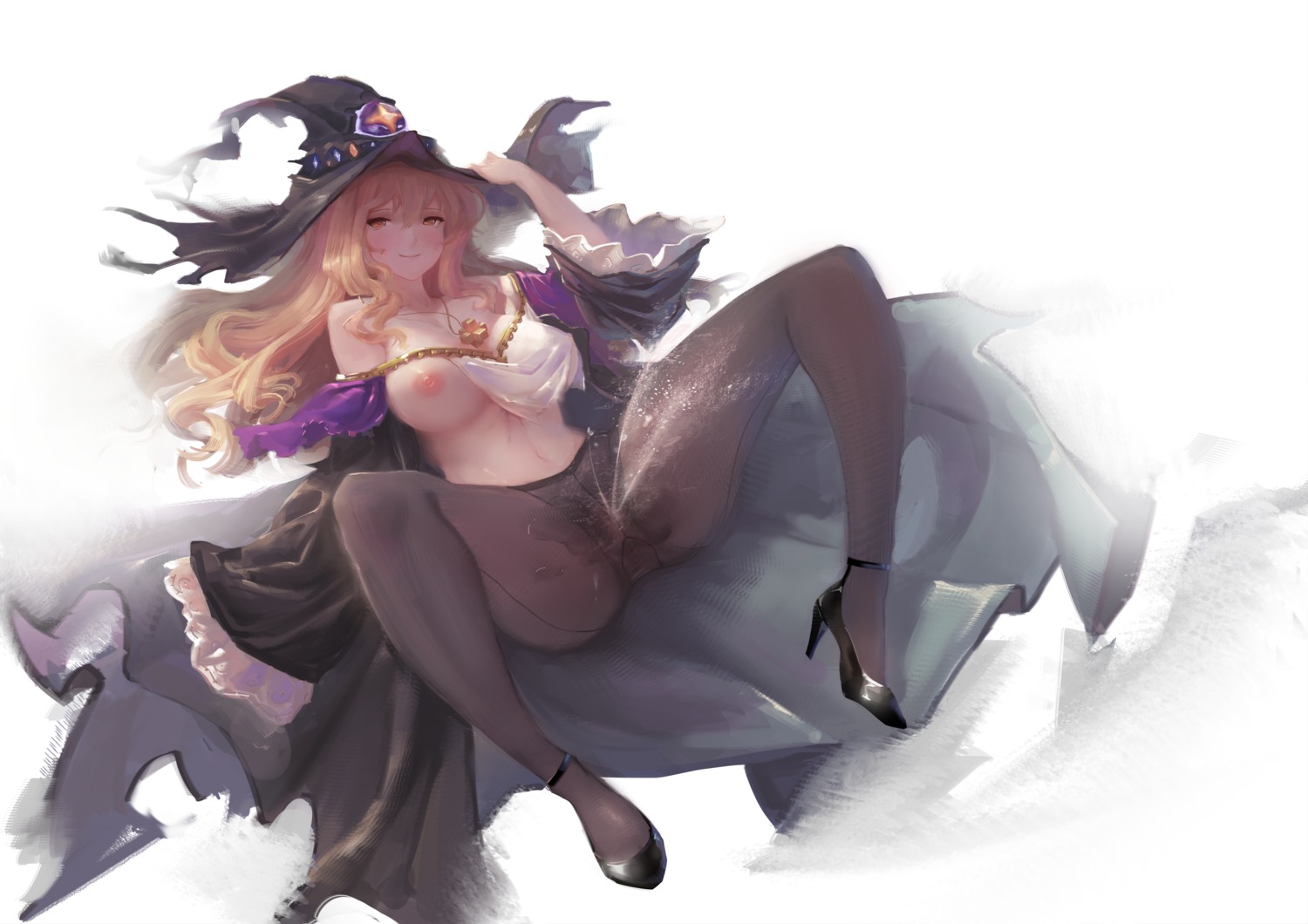 anus breasts censored daria_dimensional_witch heels nipples no_bra nopan pantyhose pubic_hair pussy pussy_juice see_through shadowverse witch xionghan_de_guangtou