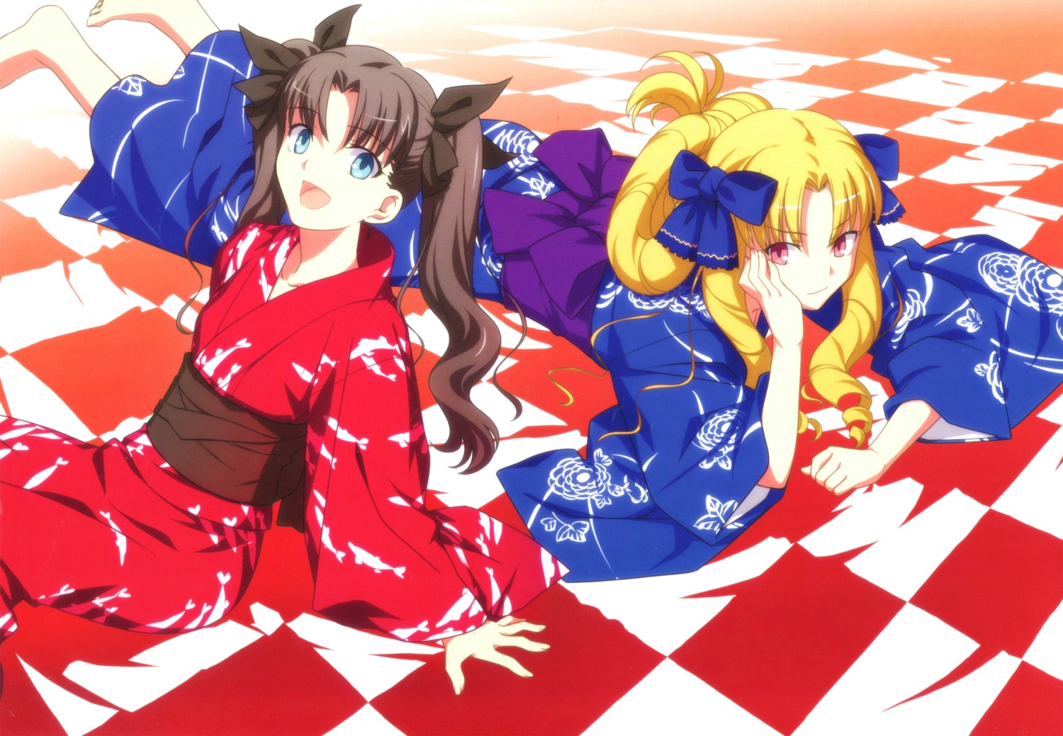 fate/stay_night fate/stay_night_unlimited_blade_works luviagelita_edelfelt takeuchi_takashi toosaka_rin yukata