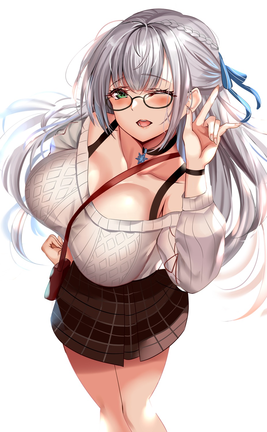 hololive kuro_(tbm9187) megane shirogane_noel sweater