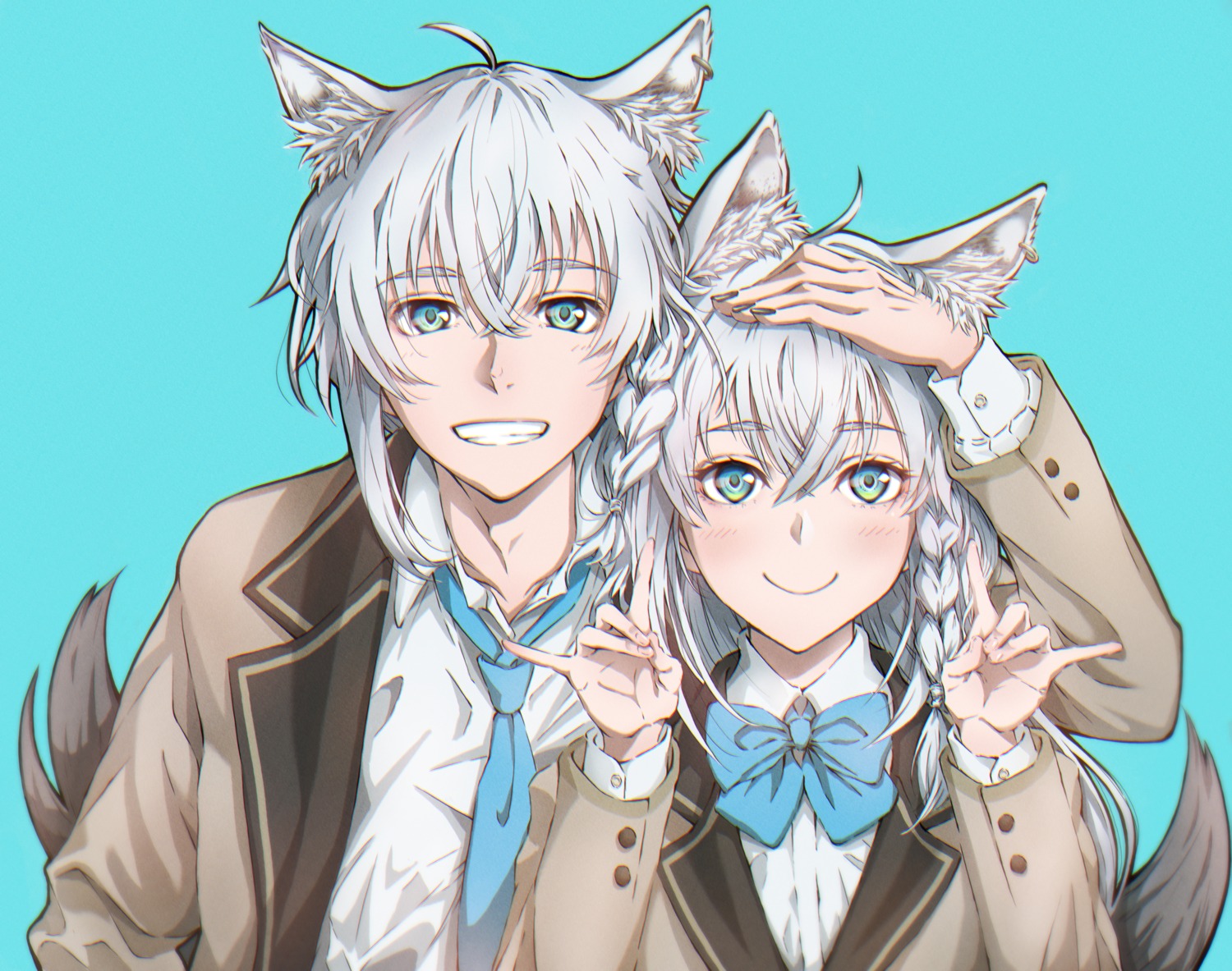 animal_ears genderswap hajime_wataru hololive hololive_gamers kitsune seifuku shirakami_fubuki tail