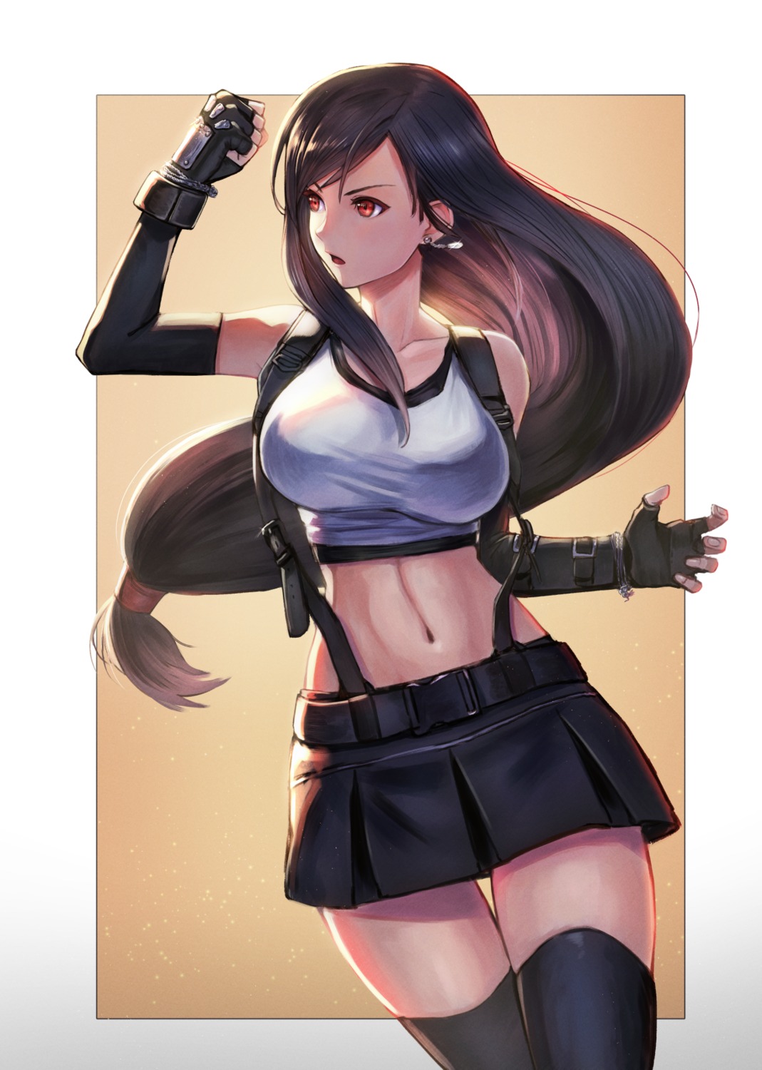 final_fantasy final_fantasy_vii kuroi_susumu thighhighs tifa_lockhart