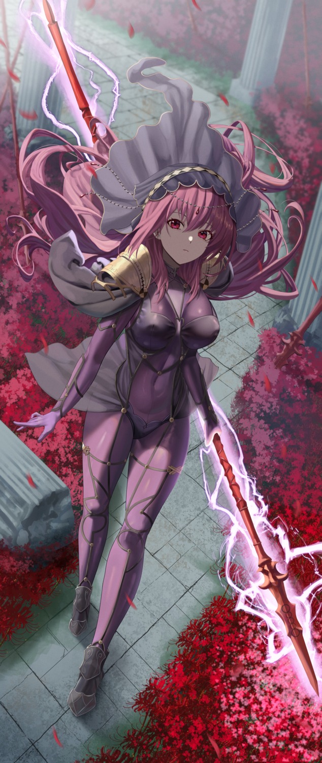 armor bodysuit fate/grand_order scathach_(fate/grand_order) see_through silvertsuki1 weapon