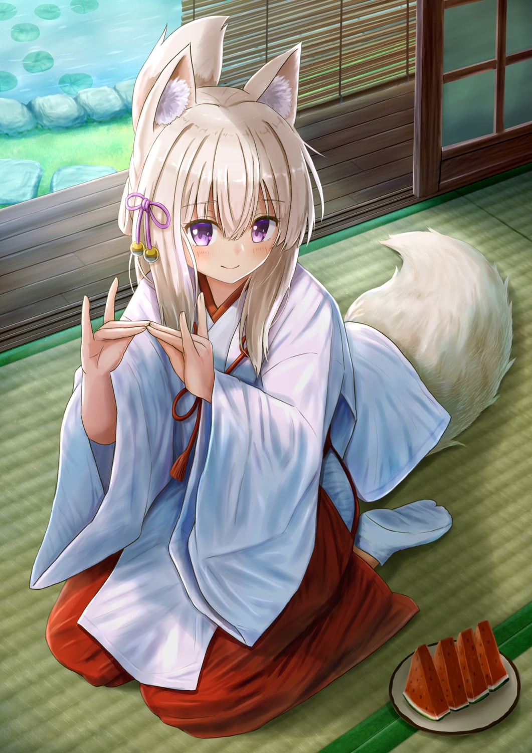 animal_ears iroha_(iroha_matsurika) kitsune miko tail