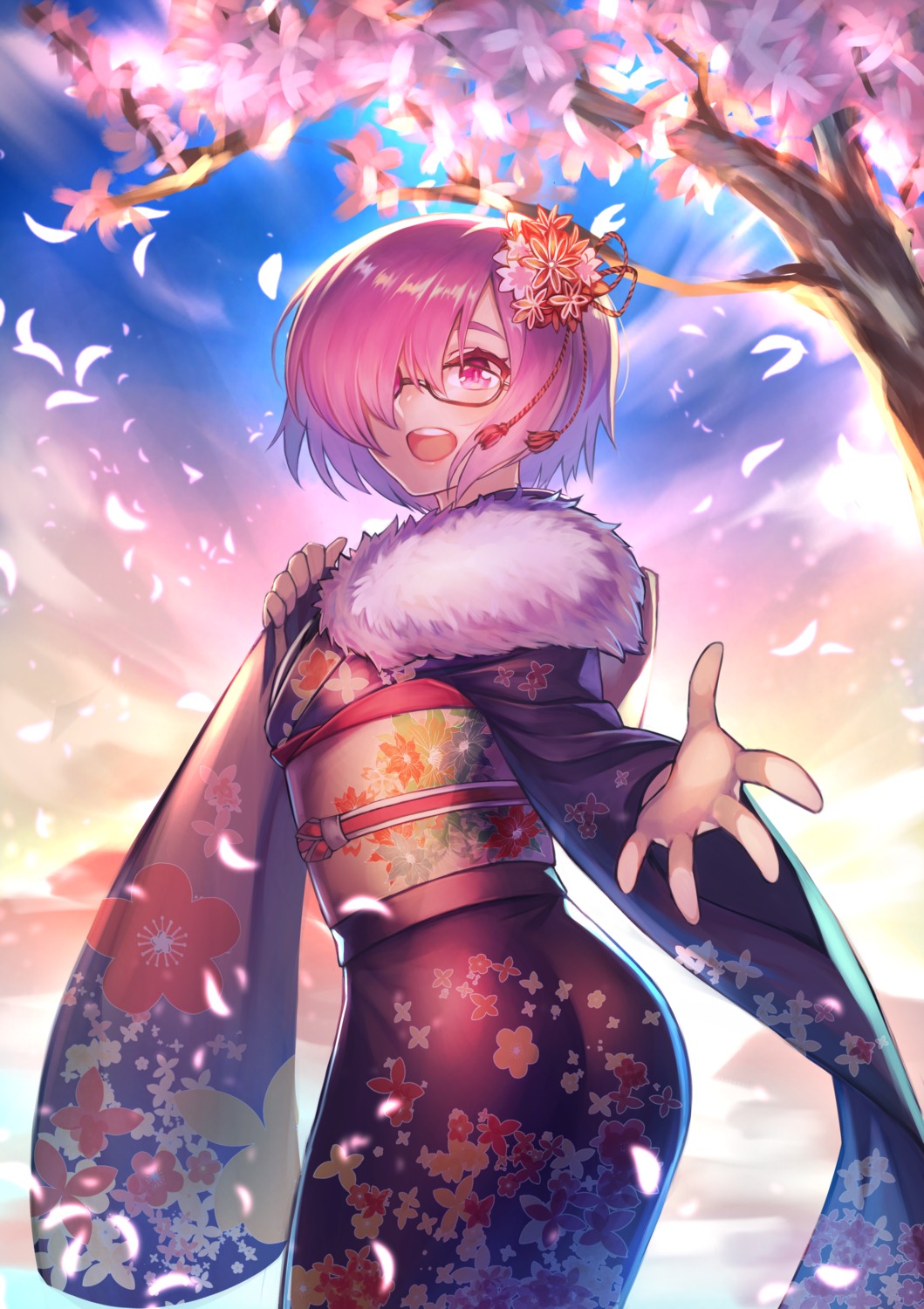 ass fate/grand_order hrtyuk kimono mash_kyrielight megane