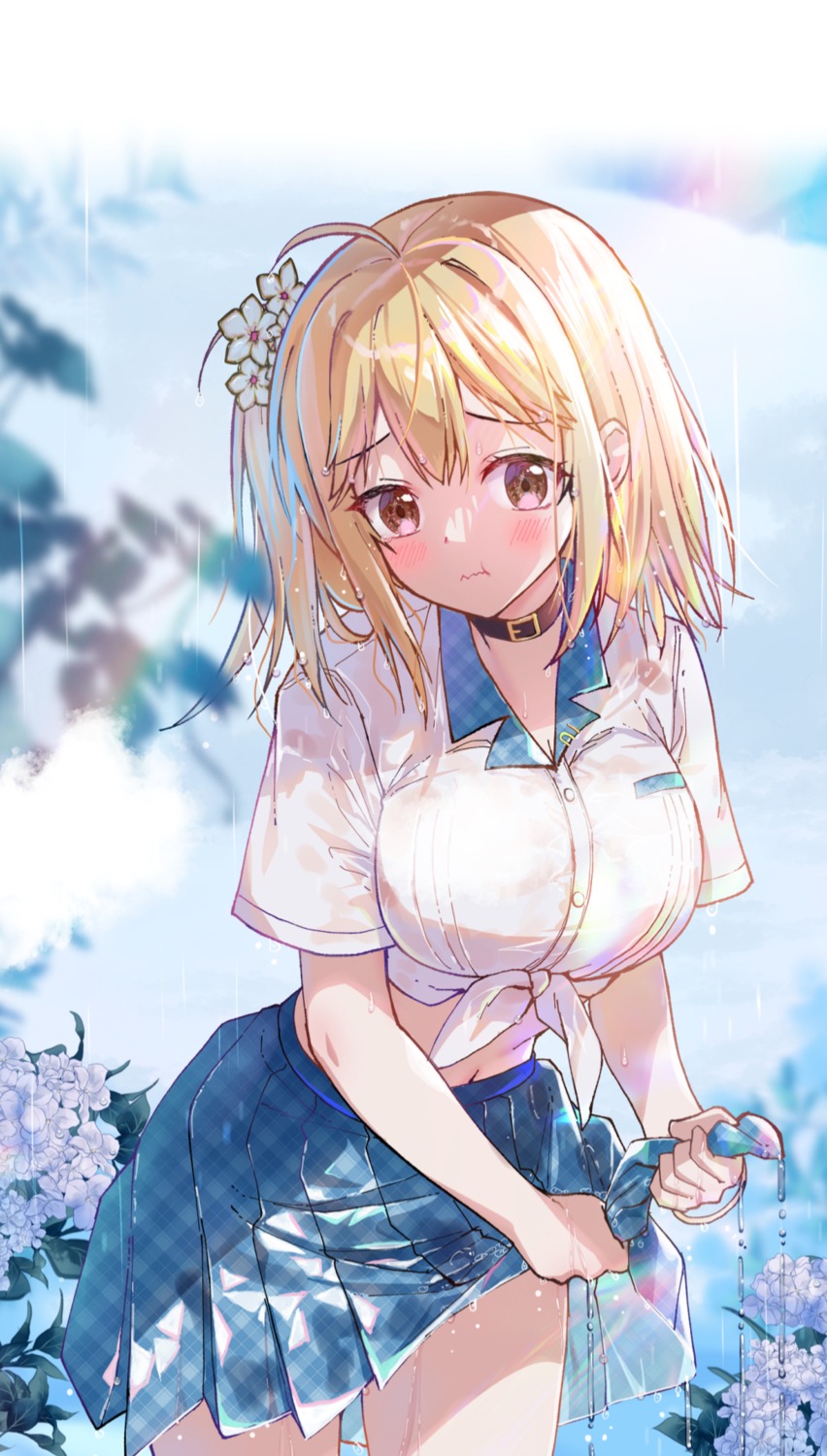 mint_mango_kakigori see_through seifuku skirt_lift twinbox wet wet_clothes zhou_caixie