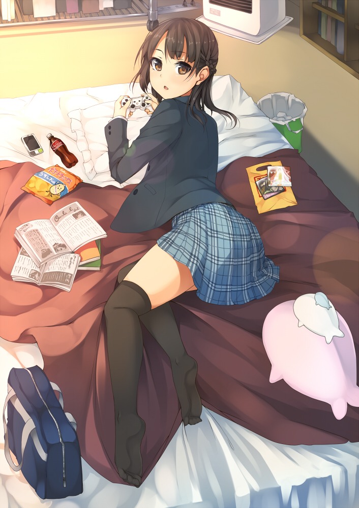 feet seifuku thighhighs unasaka