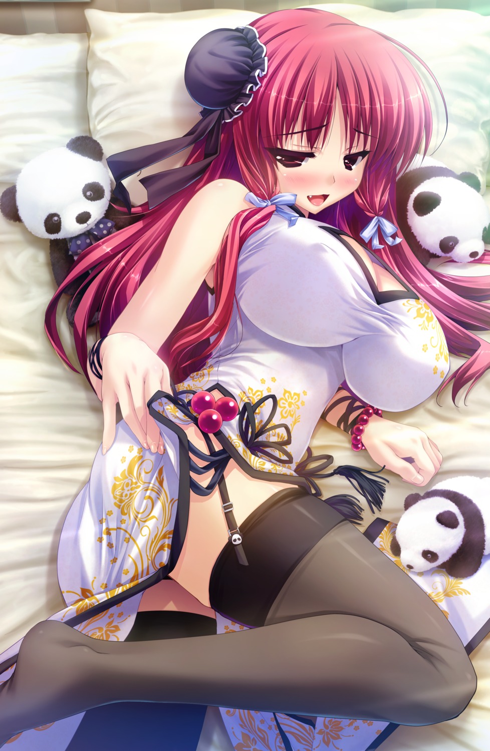 chinadress cleavage clochette erect_nipples game_cg prism_recollection renjou_sayaka shintarou stockings thighhighs