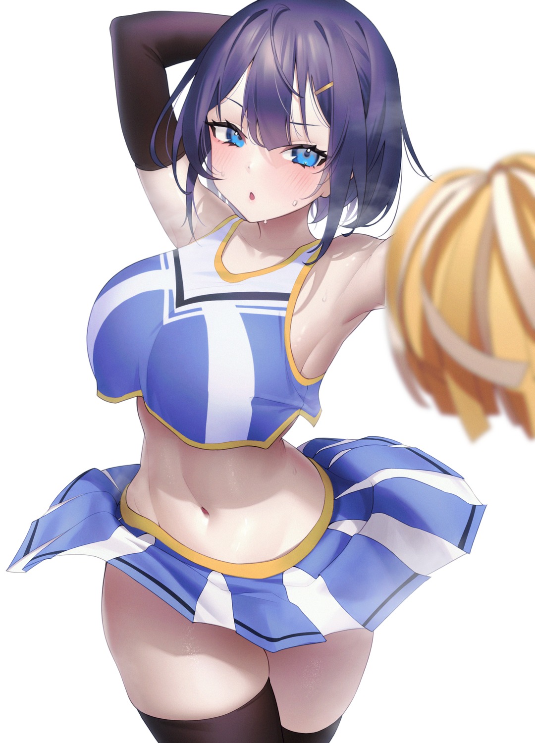 aya_(lezon) cheerleader skirt_lift thighhighs