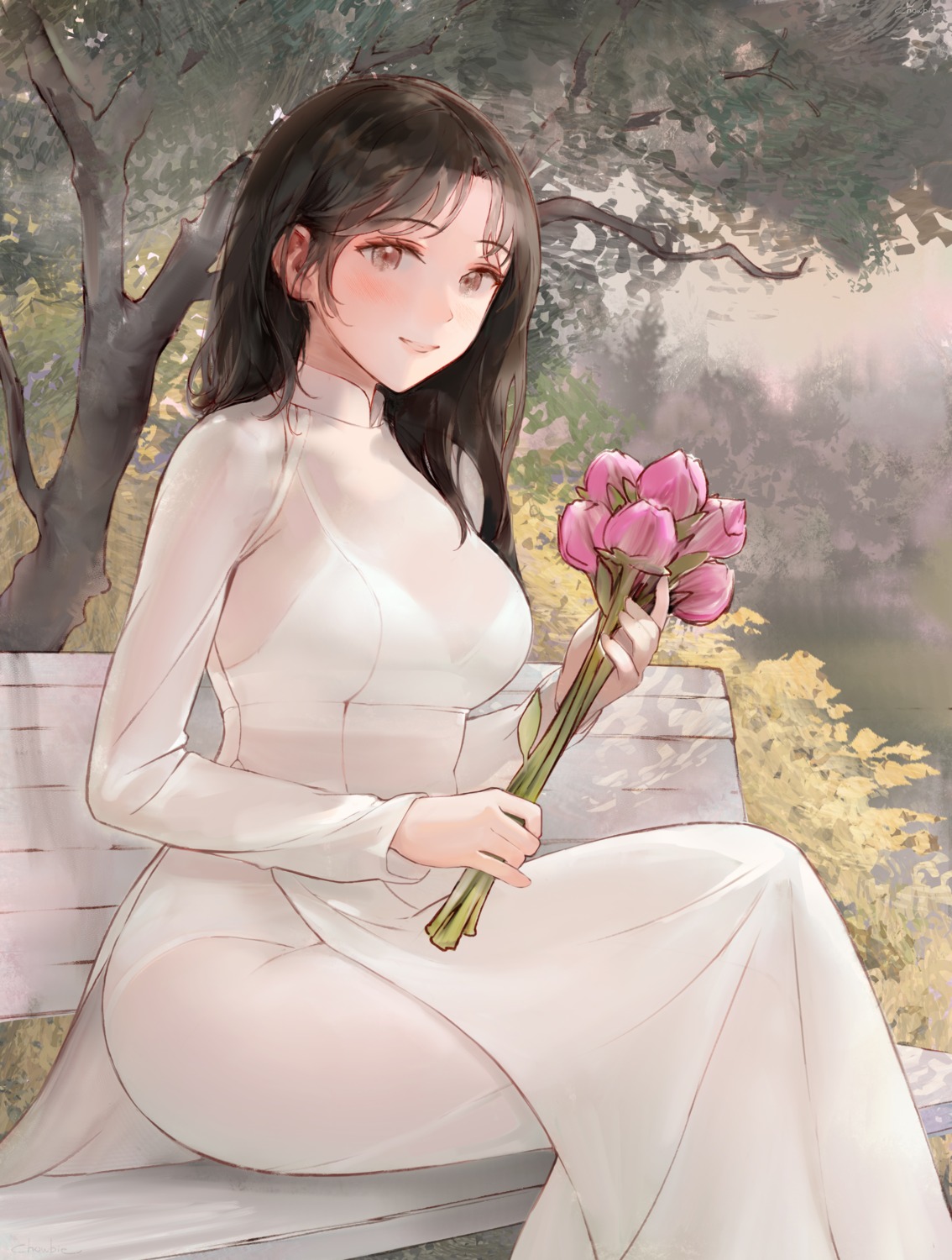 ao_dai asian_clothes bra chowbie pantsu pantyhose see_through