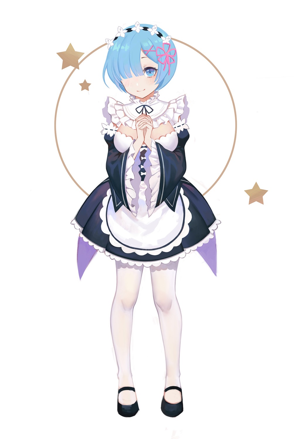 duximeng jpeg_artifacts maid pantyhose re_zero_kara_hajimeru_isekai_seikatsu rem_(re_zero)