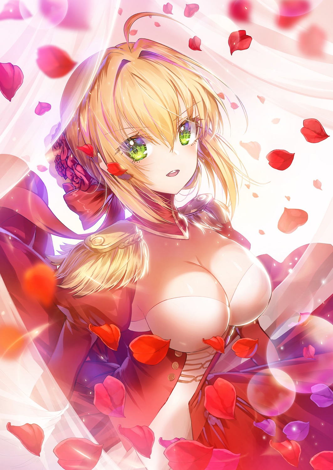 apple_caramel cleavage fate/grand_order saber_extra