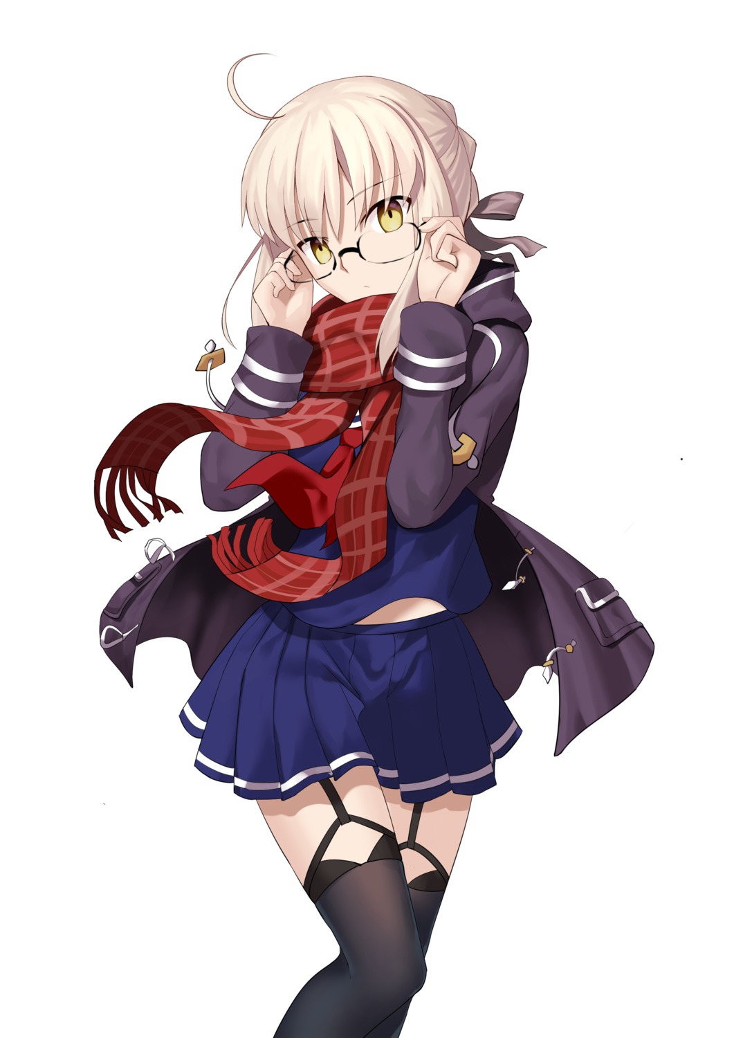 besmiled fate/grand_order heroine_x_alter megane seifuku stockings thighhighs