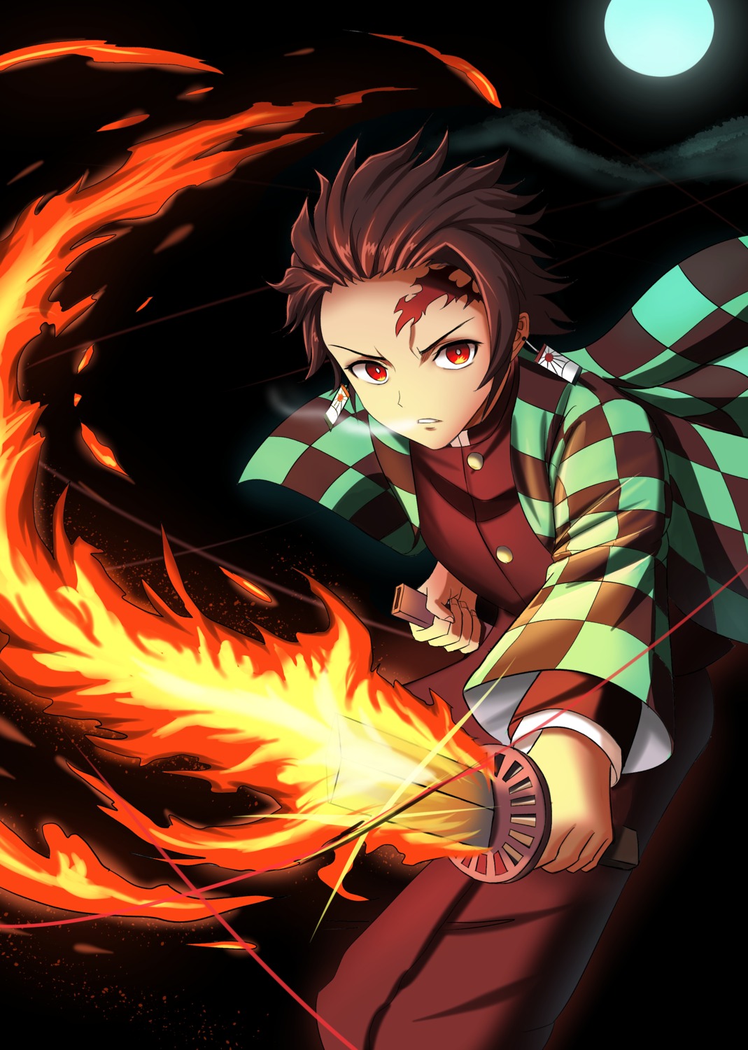 enter (artist) kimetsu no yaiba kamado tanjirou japanese clothes sword ...