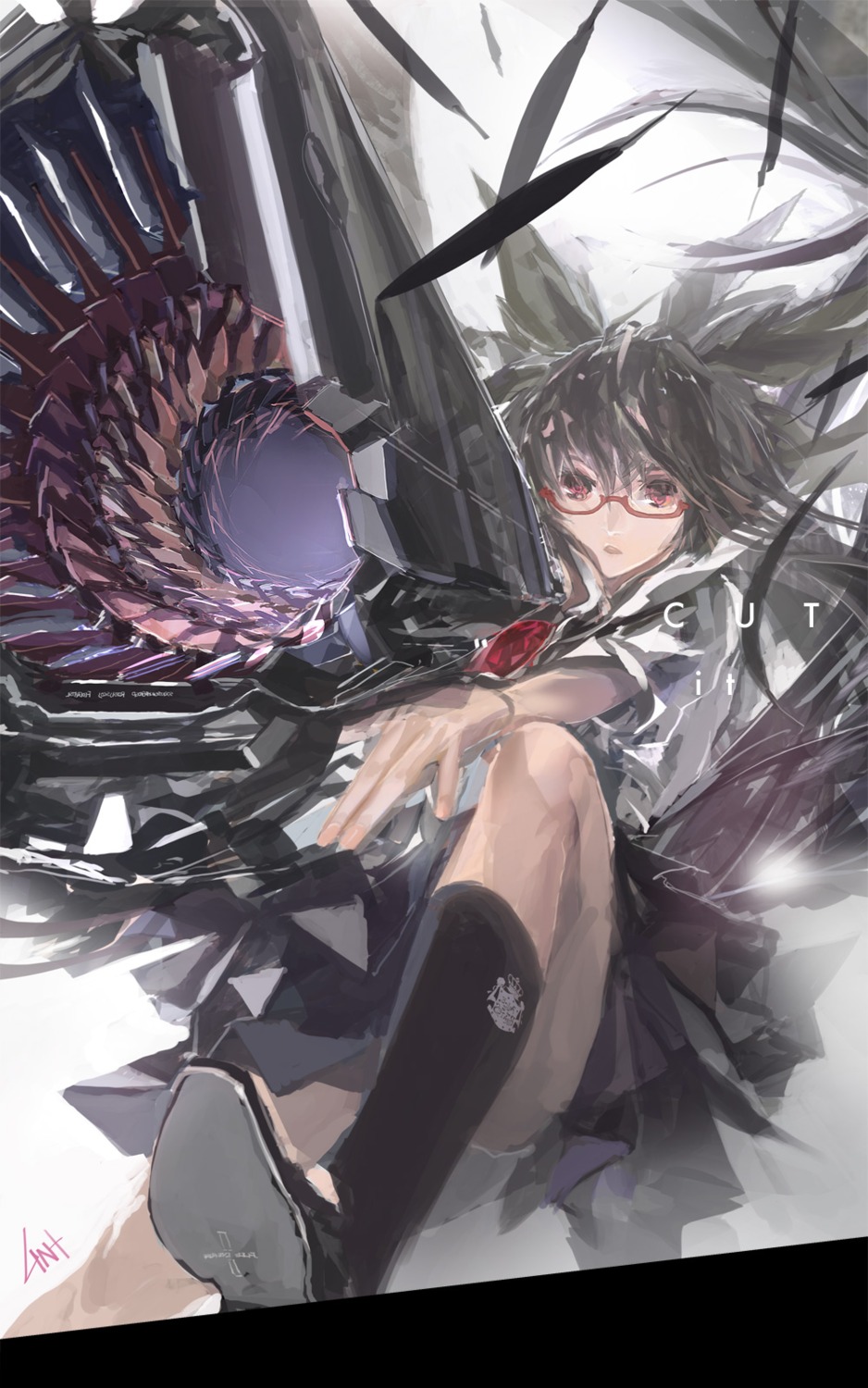 gun lin+ megane reiuji_utsuho touhou wings