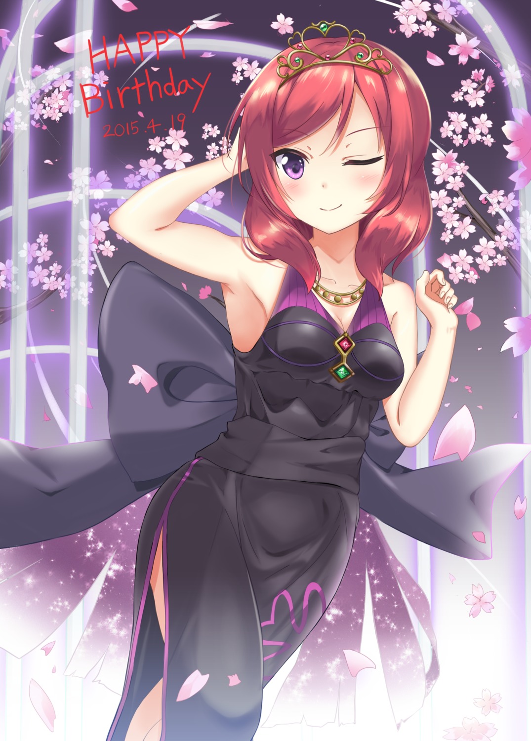 cleavage dress karumayu love_live! nishikino_maki