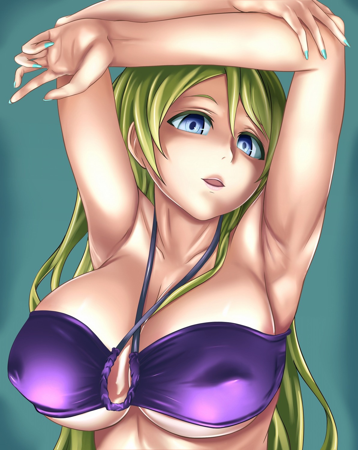 ayase_eli bikini_top cleavage erect_nipples love_live! sleeeepers_high swimsuits underboob