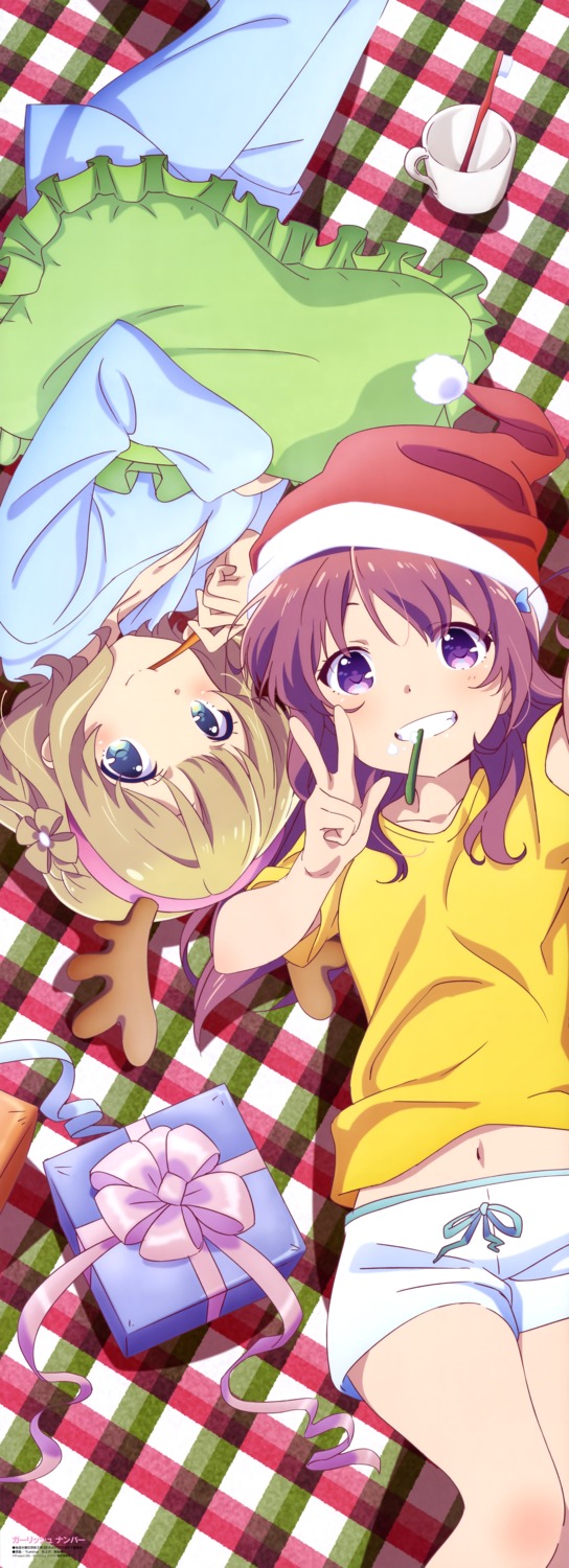 christmas gi(a)rlish_number karasuma_chitose_(giarlish_number) kugayama_yae pajama yuminzi