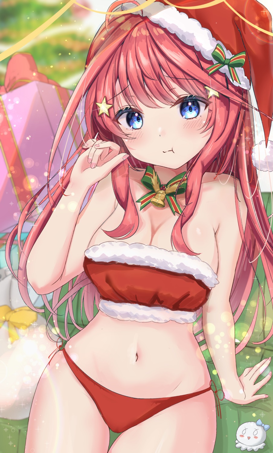 5-toubun_no_hanayome christmas cleavage nakano_itsuki no_bra pantsu rain_sunny string_panties