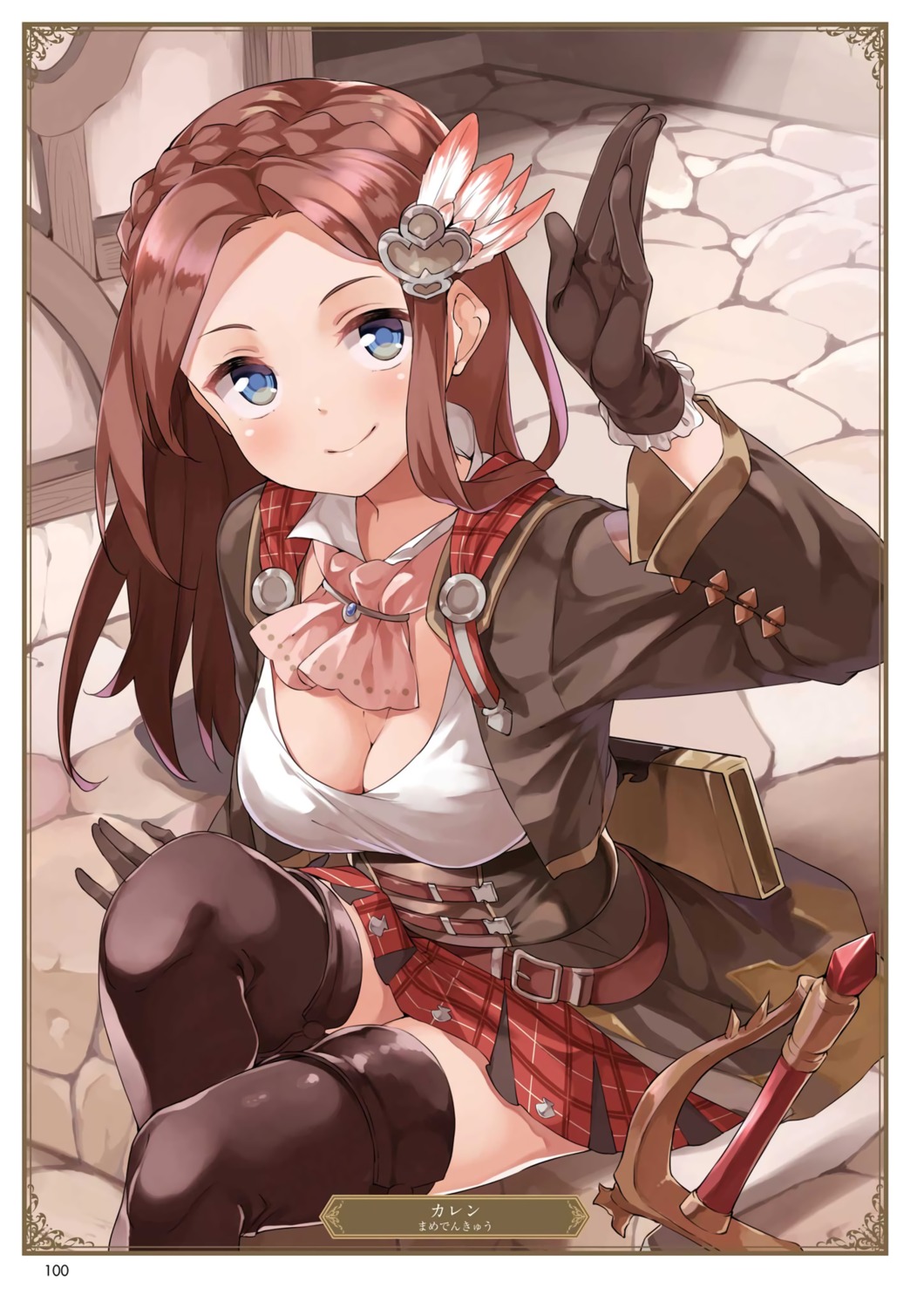 carren_(granblue_fantasy) cleavage granblue_fantasy mamedenkyuu thighhighs