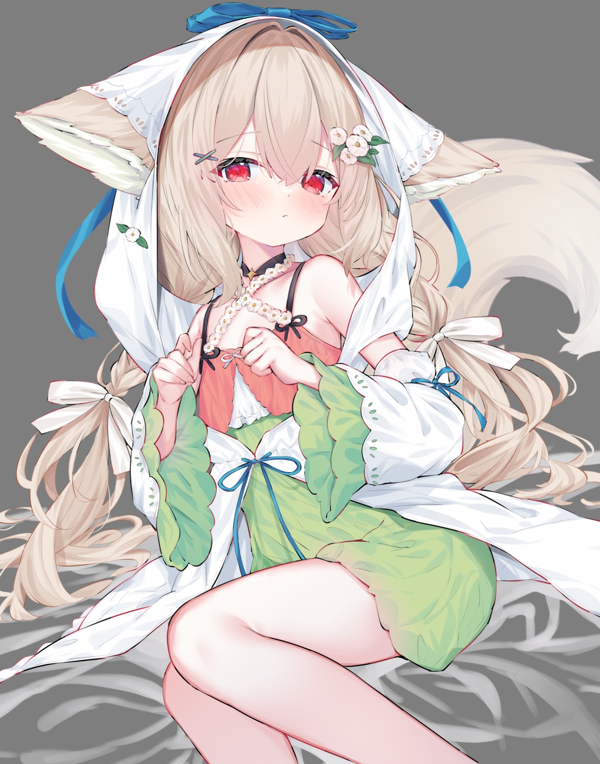 animal_ears dress indie_virtual_youtuber leafpie_zaurus sakurada_shiro tail transparent_png