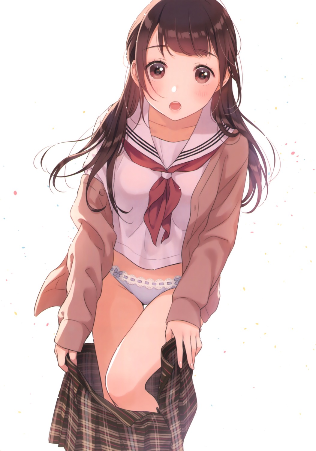 canvas morikura_en pantsu seifuku sweater undressing