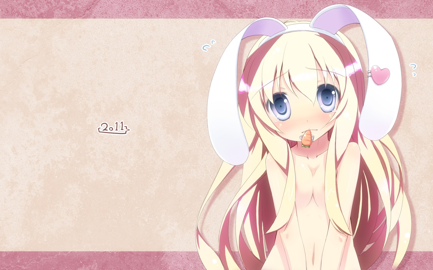 animal_ears areola bunny_ears hirose_madoka loli naked wallpaper