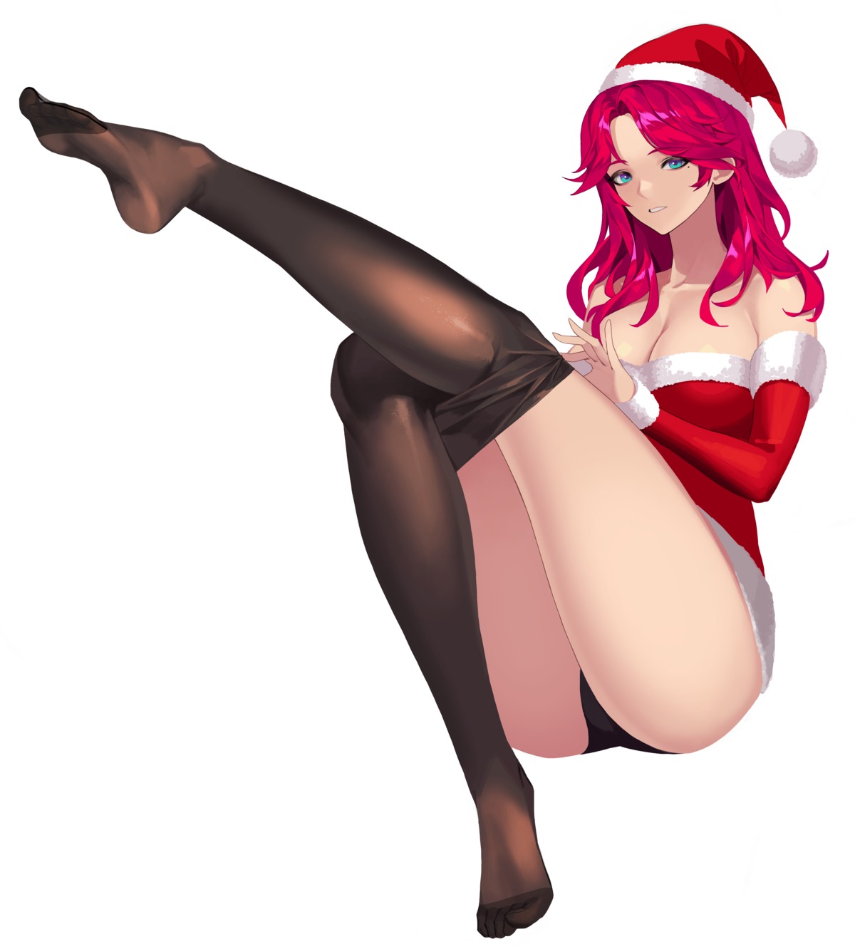 christmas dress ekid_0 feet no_bra pantsu skirt_lift