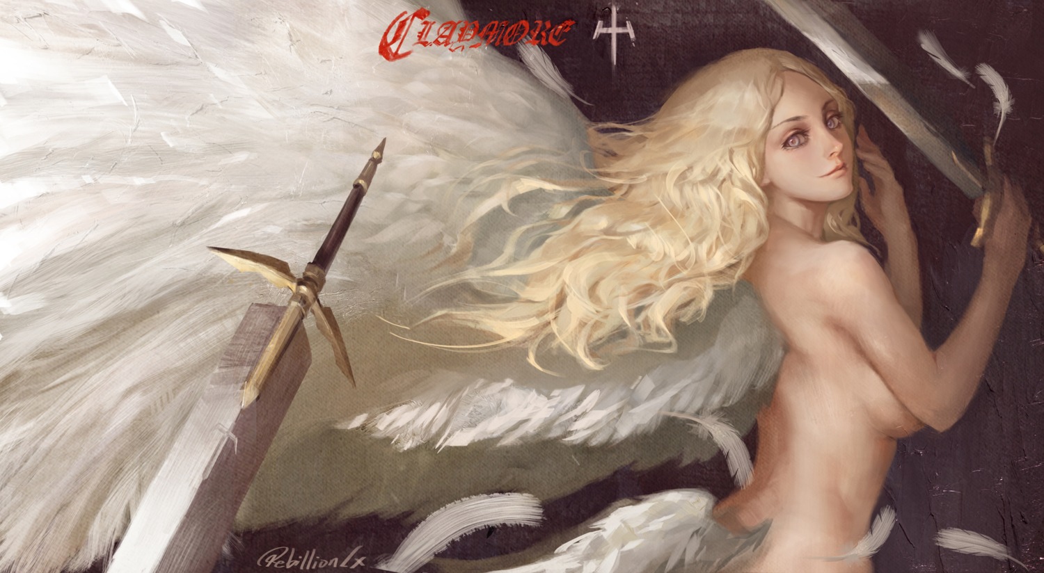 bisho_no_teresa claymore naked sword teresa_(claymore) wings