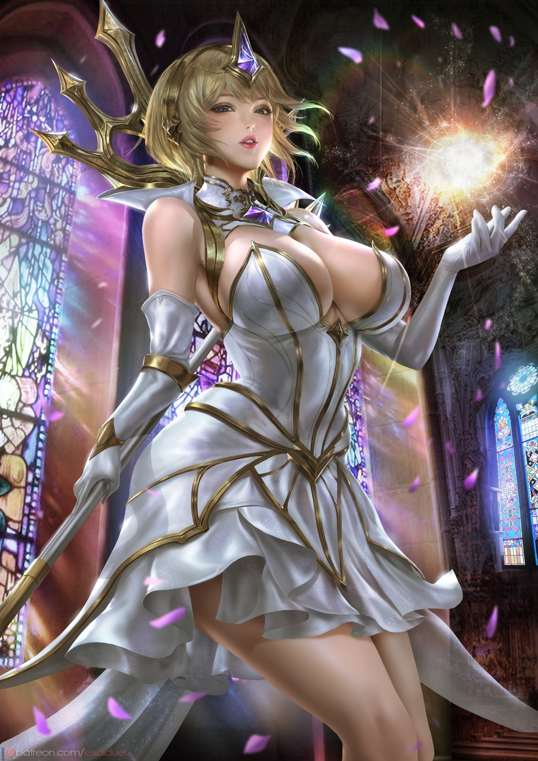 dress league_of_legends lexaiduer luxanna_crownguard no_bra