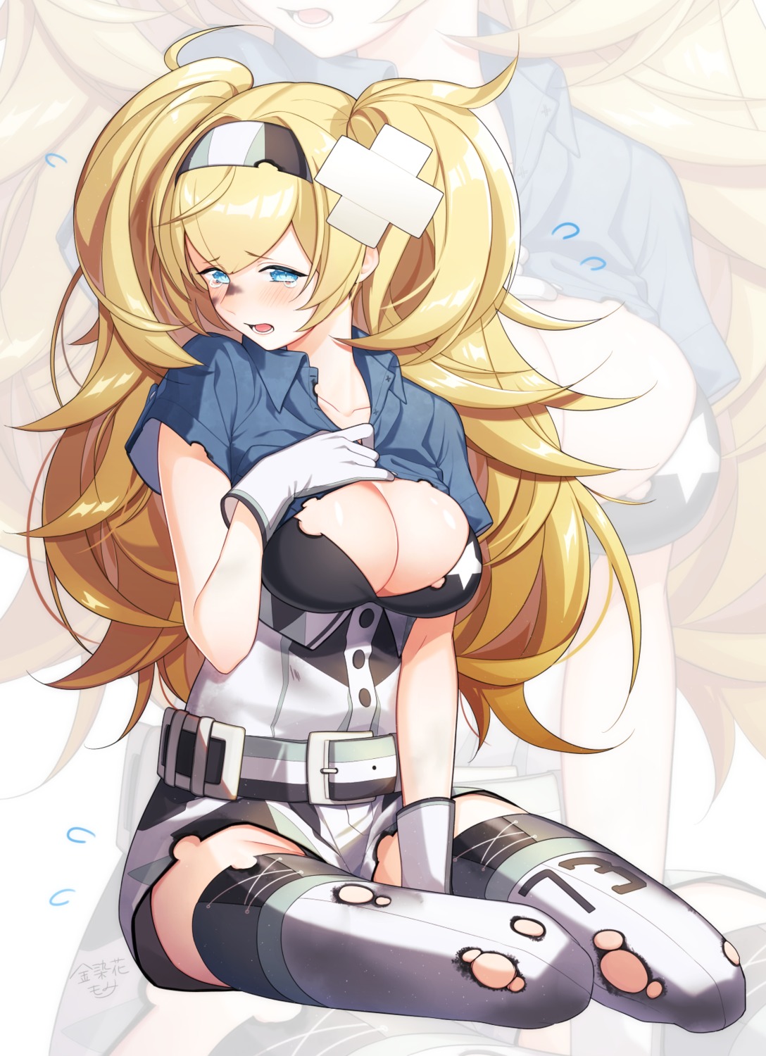 bra gambier_bay_(kancolle) kantai_collection kinsenka_momi thighhighs torn_clothes