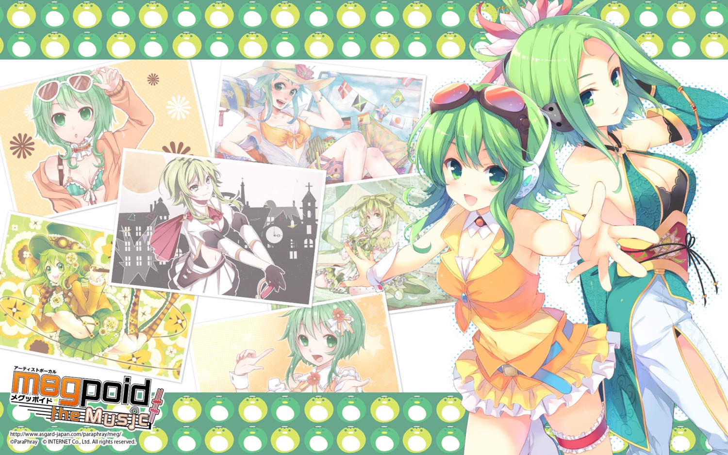 cleavage garter gumi headphones qp:flapper vocaloid wallpaper