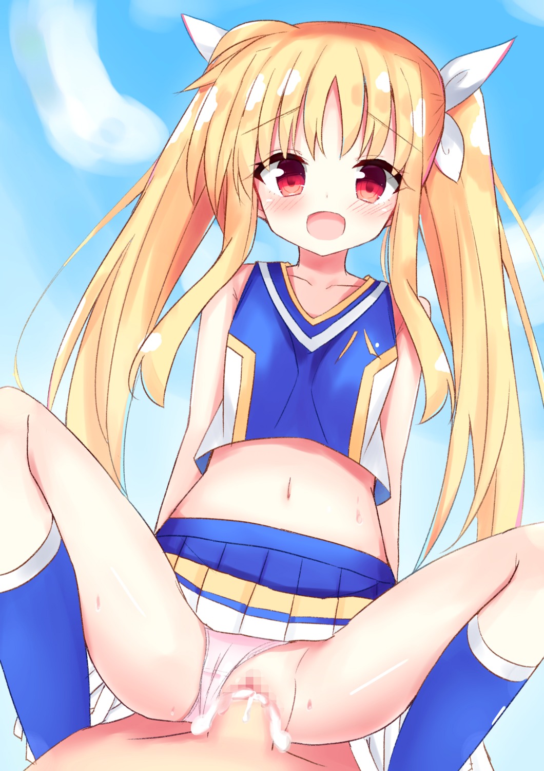 censored cum fate_testarossa hiragana_ababa loli mahou_shoujo_lyrical_nanoha pantsu penis pussy sex skirt_lift