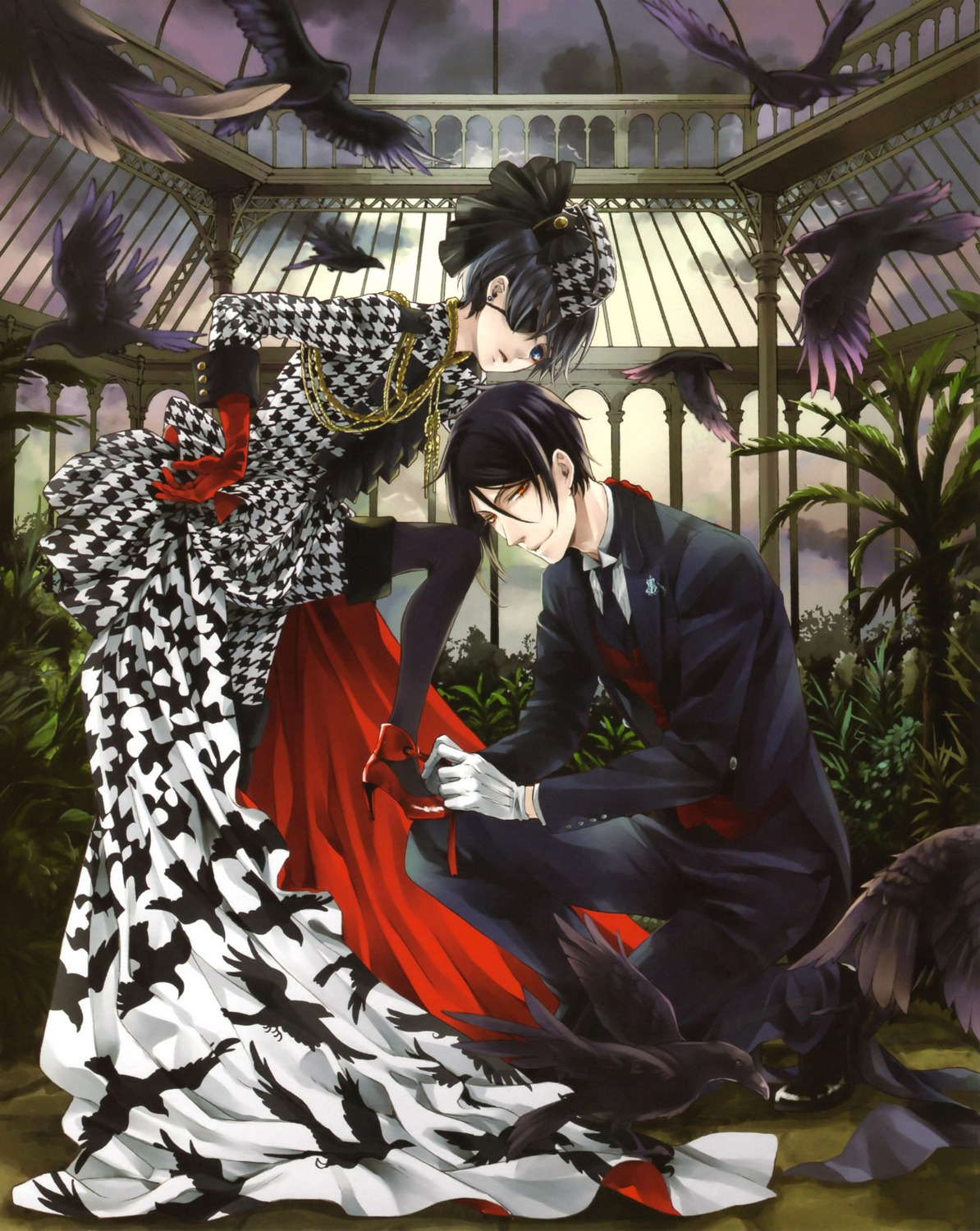 ciel_phantomhive eyepatch kuroshitsuji male sebastian_michaelis toboso_yana