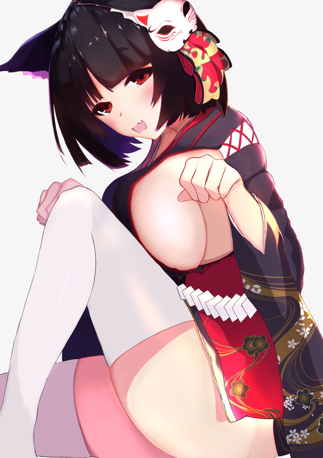 animal_ears azur_lane lik thighhighs yamashiro_(azur_lane)