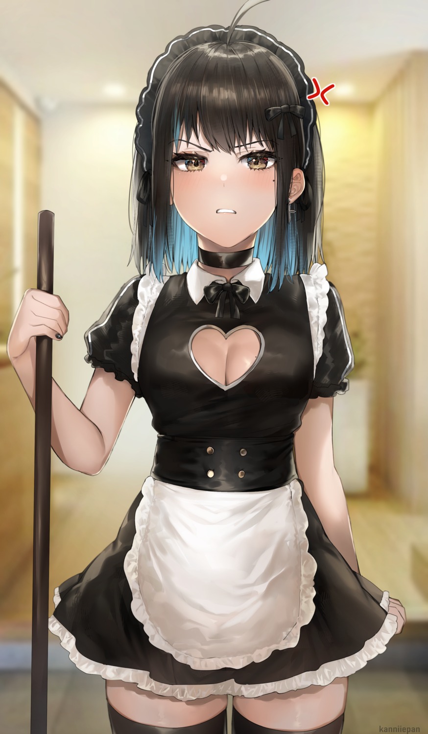 cleavage irene_(kanniiepan) kanniiepan maid thighhighs