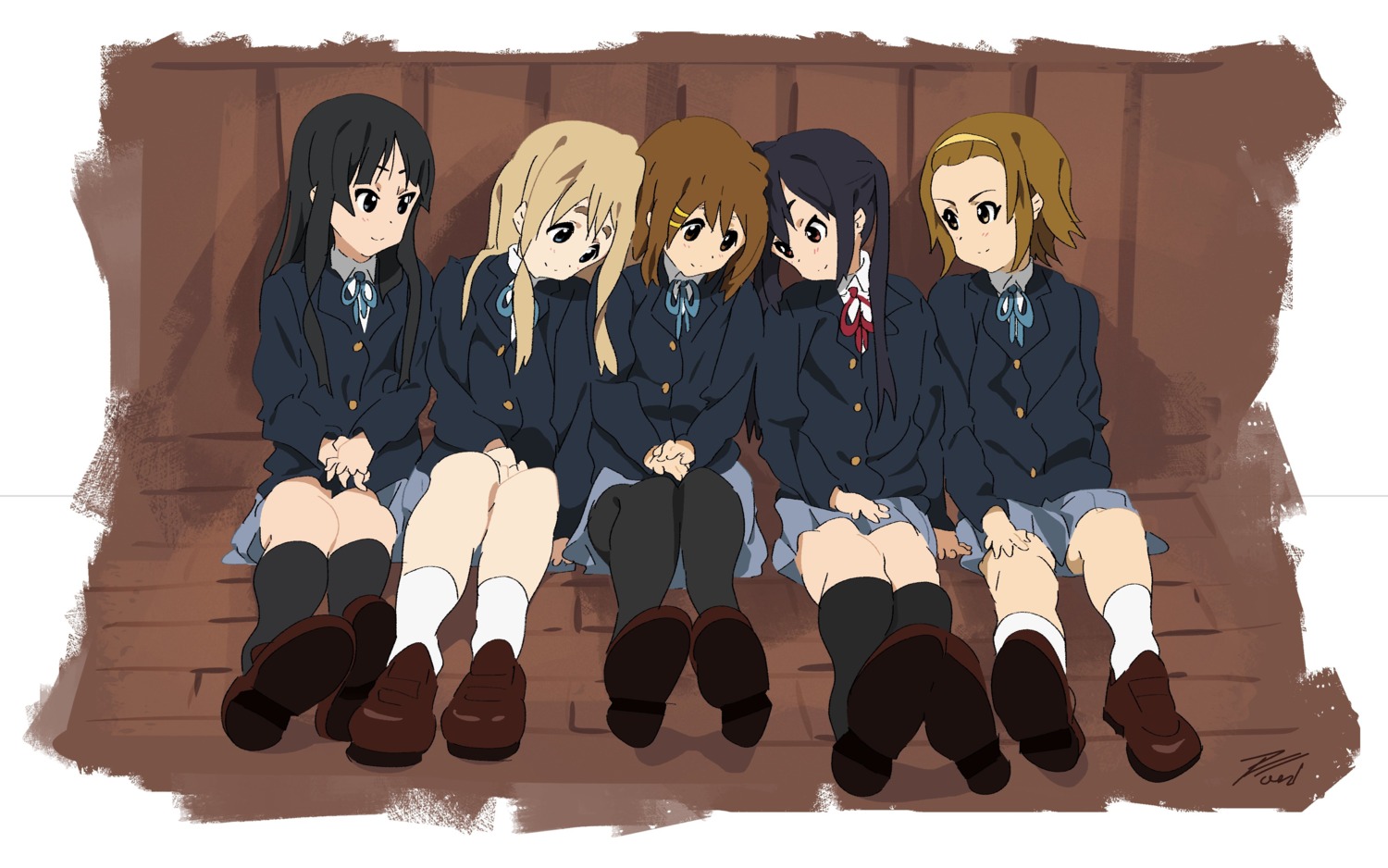 akiyama_mio ani_ hirasawa_yui k-on! kotobuki_tsumugi nakano_azusa pantyhose seifuku skirt_lift tainaka_ritsu