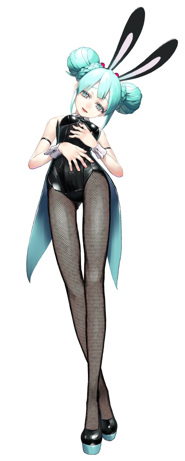 animal_ears bicute_bunnies_miku bunny_ears bunny_girl fishnets hatsune_miku pantyhose rsk_(tbhono) vocaloid