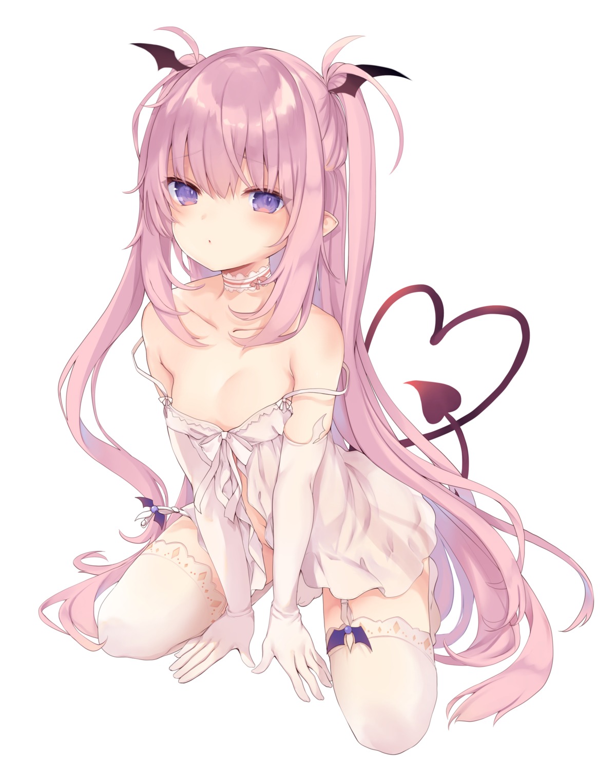 hippeastrum_hybridum lingerie loli no_bra pointy_ears stockings tail tamano_kedama thighhighs