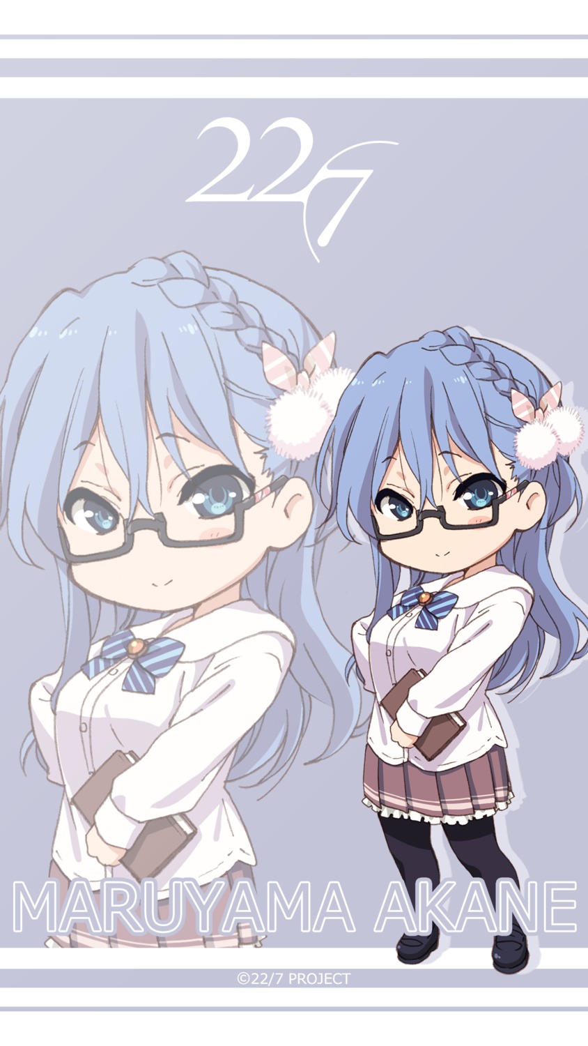 22/7 chibi horiguchi_yukiko maruyama_akane megane pantyhose seifuku