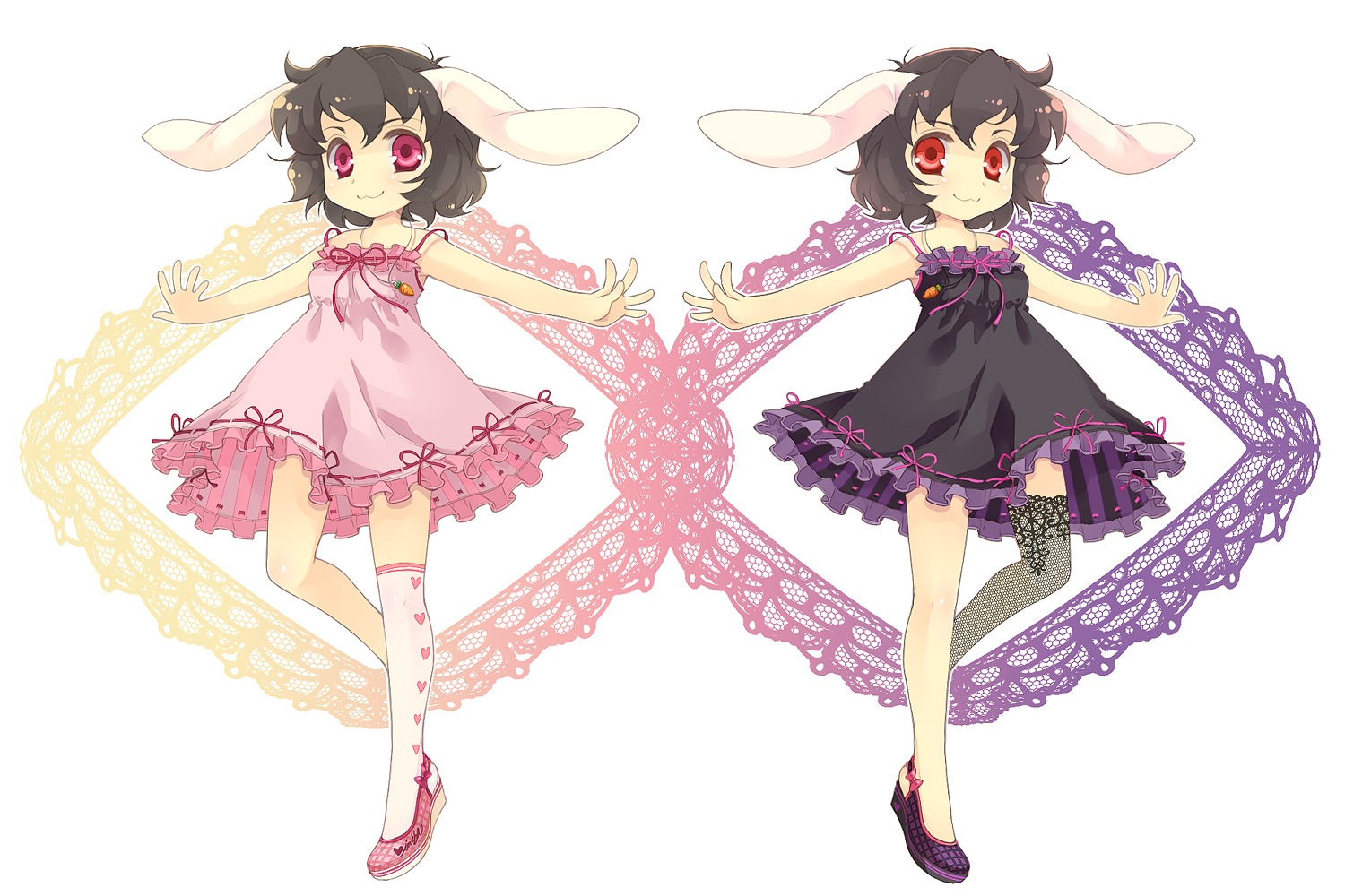 animal_ears bunny_ears dress inaba_tewi sokomushi touhou