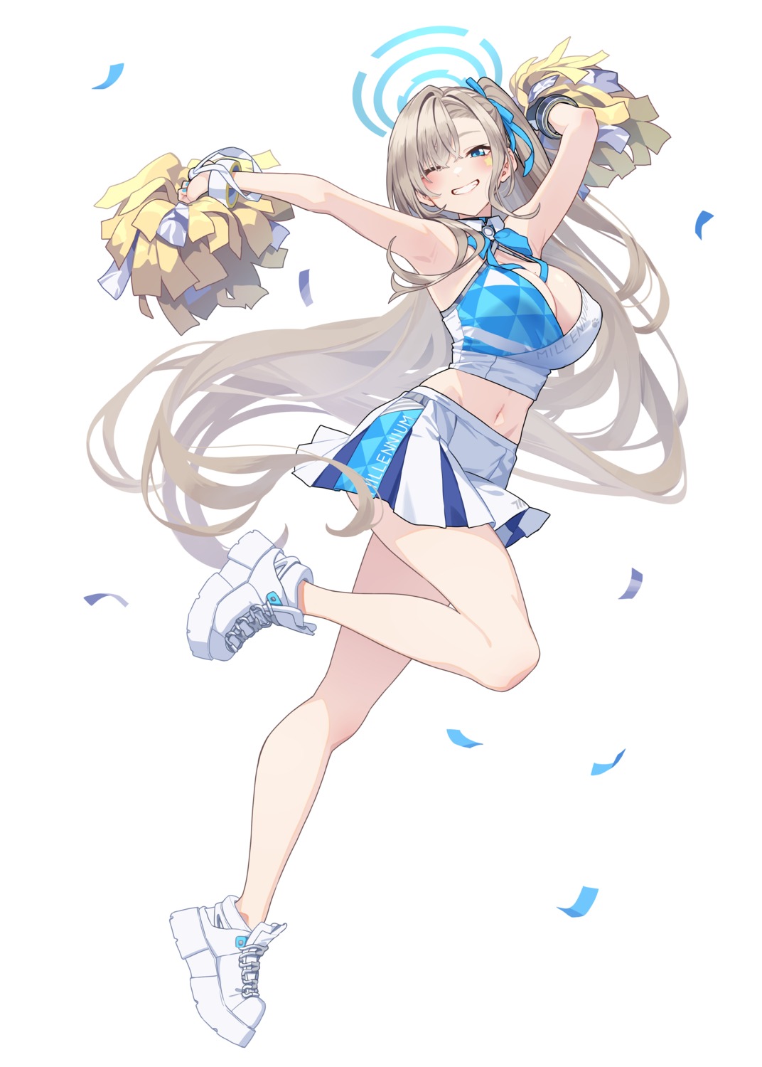 artist_revision baffu blue_archive cheerleader halo ichinose_asuna no_bra