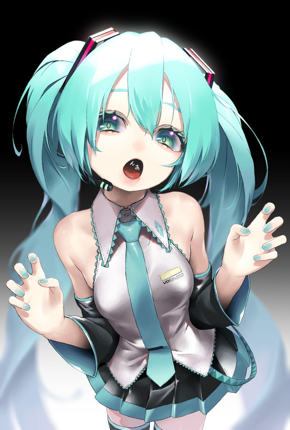 hatsune_miku rsk_(tbhono) thighhighs vocaloid