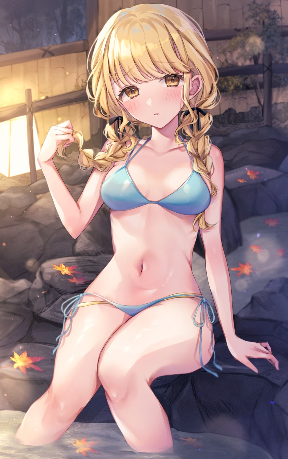 bikini fujita_kotone gakuen_idolm@ster onsen sorashima swimsuits the_idolm@ster wet