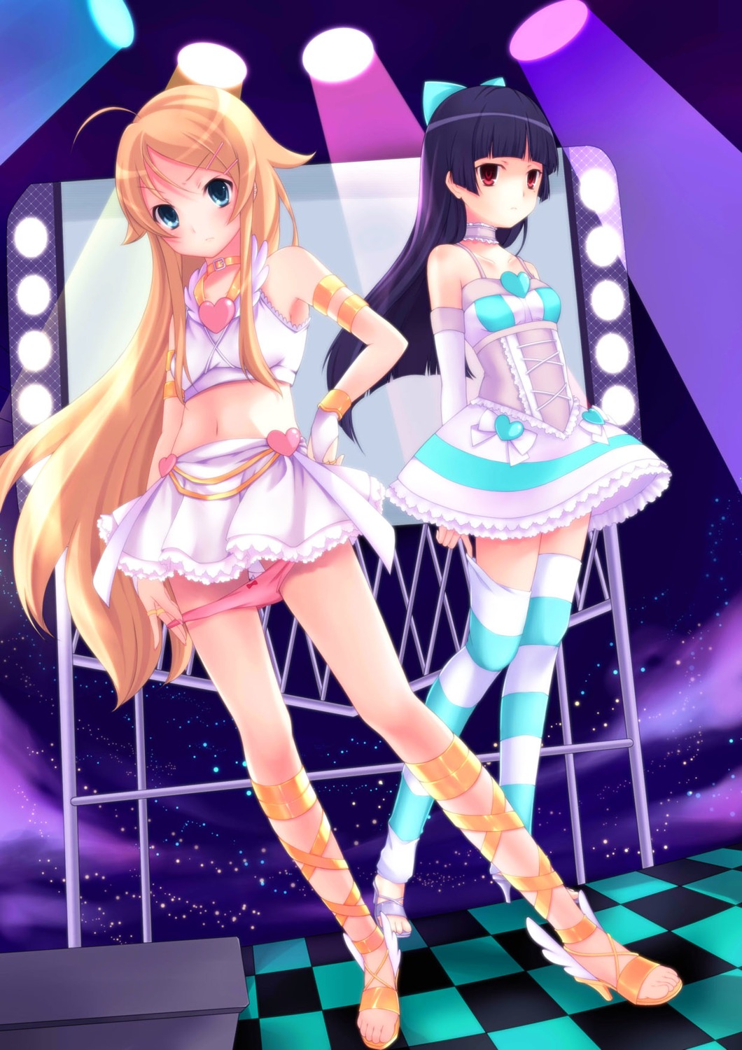 cosplay gokou_ruri jpeg_artifacts kousaka_kirino ore_no_imouto_ga_konnani_kawaii_wake_ga_nai panty_&_stocking_with_garterbelt panty_pull sura thighhighs