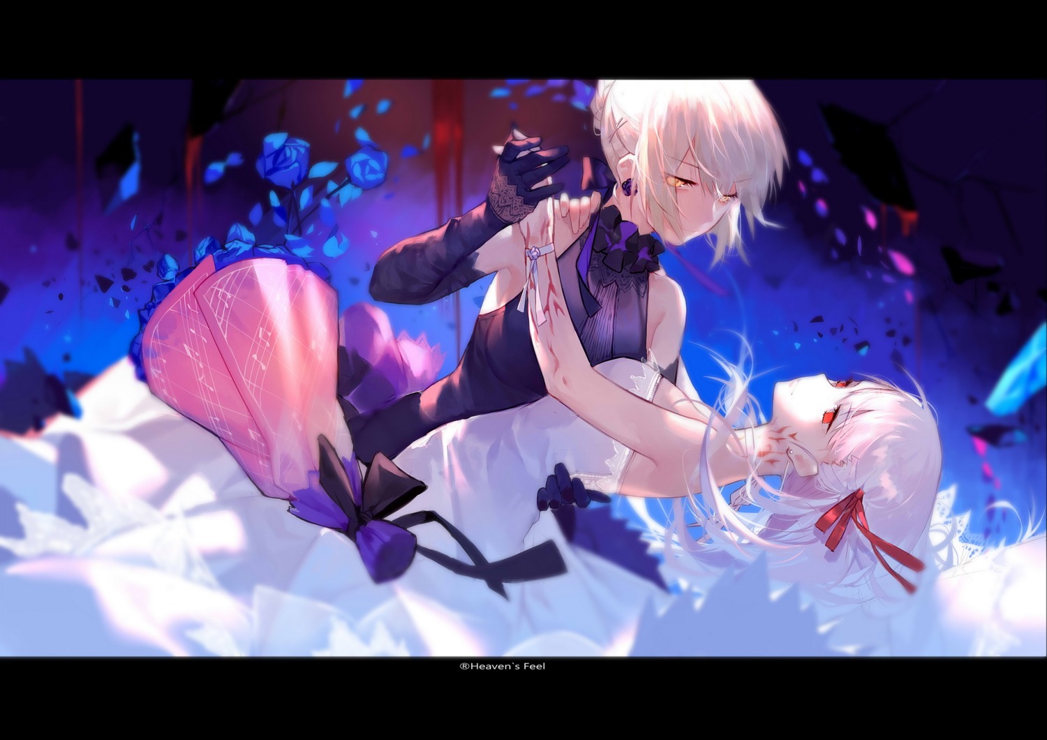 dark_sakura dress fate/stay_night joseph_lee matou_sakura saber saber_alter tattoo