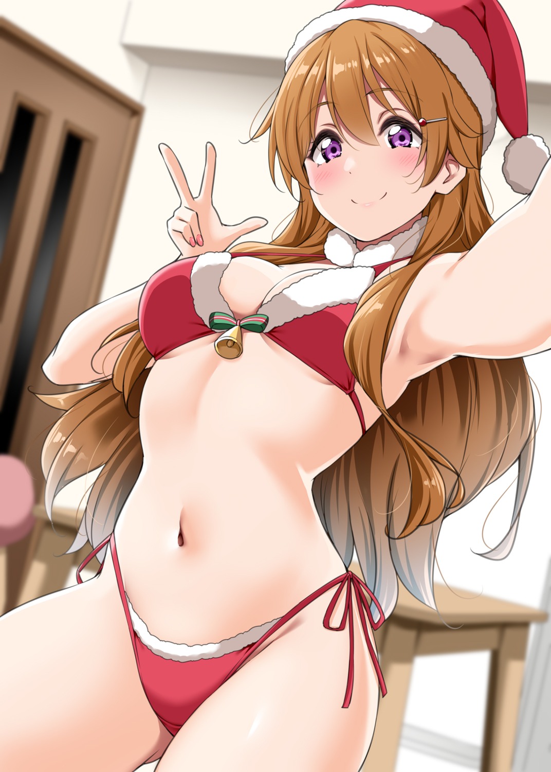 bikini christmas konoe_kanata love_live!_nijigasaki_high_school_idol_club selfie swimsuits yopparai_oni